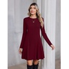 Zeagoo Sweater Dress for Women Fall 2026 Long Sleeve Crew Neck Ribbed Knit Fit and Flare A-Line Dresses(Red)