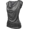 Zeagoo Tank Top for Women Trendy Going Out Tops Sleeveless Shirts Ruched Business Casual Basic Tunic Tops(Black Polka Dot)