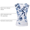 Zeagoo Tank Top for Women Trendy Going Out Tops Sleeveless Shirts Ruched Business Casual Basic Tunic Tops(Blue Leaf)