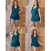 Zeagoo Tank Top for Women Trendy Going Out Tops Sleeveless Shirts Ruched Business Casual Basic Tunic Tops(Dark Cyan)