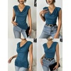 Zeagoo Tank Top for Women Trendy Going Out Tops Sleeveless Shirts Ruched Business Casual Basic Tunic Tops(Dark Cyan)