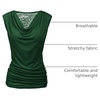 Zeagoo Tank Top for Women Trendy Going Out Tops Sleeveless Shirts Ruched Business Casual Basic Tunic Tops(Dark Green)