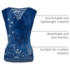 Zeagoo Tank Top for Women Trendy Going Out Tops Sleeveless Shirts Ruched Business Casual Basic Tunic Tops(Floral Blue)