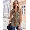Zeagoo Tank Top for Women Trendy Going Out Tops Sleeveless Shirts Ruched Business Casual Basic Tunic Tops(Floral Mz721)