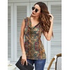 Zeagoo Tank Top for Women Trendy Going Out Tops Sleeveless Shirts Ruched Business Casual Basic Tunic Tops(Floral Mz721)