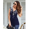 Zeagoo Tank Top for Women Trendy Going Out Tops Sleeveless Shirts Ruched Business Casual Basic Tunic Tops(Floral Sf103)