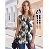 Zeagoo Tank Top for Women Trendy Going Out Tops Sleeveless Shirts Ruched Business Casual Basic Tunic Tops(Floral Zr220)