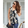 Zeagoo Tank Top for Women Trendy Going Out Tops Sleeveless Shirts Ruched Business Casual Basic Tunic Tops(Floral Zr220)