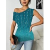 Zeagoo Tank Top for Women Trendy Going Out Tops Sleeveless Shirts Ruched Business Casual Basic Tunic Tops(Gradient Leaf)