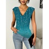 Zeagoo Tank Top for Women Trendy Going Out Tops Sleeveless Shirts Ruched Business Casual Basic Tunic Tops(Gradient Leaf)