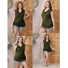 Zeagoo Tank Top for Women Trendy Going Out Tops Sleeveless Shirts Ruched Business Casual Basic Tunic Tops(Olive Green)