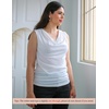 Zeagoo Tank Top for Women Trendy Going Out Tops Sleeveless Shirts Ruched Business Casual Basic Tunic Tops(White)