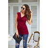 Zeagoo Tank Top for Women Trendy Going Out Tops Sleeveless Shirts Ruched Business Casual Basic Tunic Tops(Wine Red)