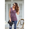 Zeagoo Tank Top for Women Trendy Going Out Tops Sleeveless Shirts Ruched Business Casual Basic Tunic Tops(Wineberry)