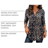 Zeagoo Women Blouses Long Sleeve Top Boho Henley Vneck Pleated Fall Tunic(Multicolor 1)