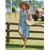 Zeagoo Women Summer Casual Dress 2026 Sleeveless Midi Tank Sundress with Pockets V Neck Buttons Pleated A Line Tshirt Dress(Blue Floral)