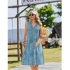 Zeagoo Women Summer Casual Dress 2026 Sleeveless Midi Tank Sundress with Pockets V Neck Buttons Pleated A Line Tshirt Dress(Blue Floral)