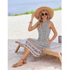Zeagoo Women Summer Casual Dress 2026 Sleeveless Midi Tank Sundress with Pockets V Neck Buttons Pleated A Line Tshirt Dress(Bohemian Orange)