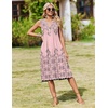 Zeagoo Women Summer Casual Dress 2026 Sleeveless Midi Tank Sundress with Pockets V Neck Buttons Pleated A Line Tshirt Dress(Pink Floral)