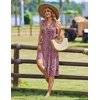 Zeagoo Women Summer Casual Dress 2026 Sleeveless Midi Tank Sundress with Pockets V Neck Buttons Pleated A Line Tshirt Dress(Red White Floral)