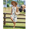 Zeagoo Women Summer Casual Dress 2026 Sleeveless Midi Tank Sundress with Pockets V Neck Buttons Pleated A Line Tshirt Dress(White Blue Floral)