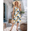 Zeagoo Women Summer Casual Dress 2026 Sleeveless Midi Tank Sundress with Pockets V Neck Buttons Pleated A Line Tshirt Dress(White Yellow Floral)