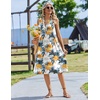 Zeagoo Women Summer Casual Dress 2026 Sleeveless Midi Tank Sundress with Pockets V Neck Buttons Pleated A Line Tshirt Dress(White Yellow Floral)