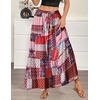 Zeagoo Womens Casual Maxi Skirts for Women 2026 High Waist Boho Skirts Floral Printed Long Flowy Skirt with Pockets(Boho-printed)