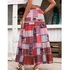 Zeagoo Womens Casual Maxi Skirts for Women 2026 High Waist Boho Skirts Floral Printed Long Flowy Skirt with Pockets(Boho-printed)