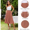 Zeagoo Women’s Midi Skirts High Waisted Pleated A-Line Swing Skirts Summer Long Skirts with Pockets(02-coffee)