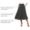 Zeagoo Women’s Midi Skirts High Waisted Pleated A-Line Swing Skirts Summer Long Skirts with Pockets(03-blcack Floral)
