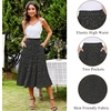 Zeagoo Women’s Midi Skirts High Waisted Pleated A-Line Swing Skirts Summer Long Skirts with Pockets(03-blcack Floral)