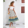 Zeagoo Women’s Midi Skirts High Waisted Pleated A-Line Swing Skirts Summer Long Skirts with Pockets(Apricot-boho)