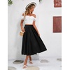 Zeagoo Women’s Midi Skirts High Waisted Pleated A-Line Swing Skirts Summer Long Skirts with Pockets(Black)