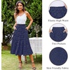 Zeagoo Women’s Midi Skirts High Waisted Pleated A-Line Swing Skirts Summer Long Skirts with Pockets(Blue-dot)