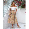 Zeagoo Women’s Midi Skirts High Waisted Pleated A-Line Swing Skirts Summer Long Skirts with Pockets(Colorful Floral)