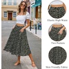 Zeagoo Women’s Midi Skirts High Waisted Pleated A-Line Swing Skirts Summer Long Skirts with Pockets(Floral-black)