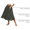 Zeagoo Women’s Midi Skirts High Waisted Pleated A-Line Swing Skirts Summer Long Skirts with Pockets(Floral-black)