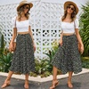 Zeagoo Women’s Midi Skirts High Waisted Pleated A-Line Swing Skirts Summer Long Skirts with Pockets(Floral-black)