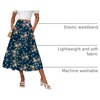 Zeagoo Women’s Midi Skirts High Waisted Pleated A-Line Swing Skirts Summer Long Skirts with Pockets(Pink Floral Navy Print)