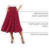 Zeagoo Women’s Midi Skirts High Waisted Pleated A-Line Swing Skirts Summer Long Skirts with Pockets(Red Round Dot)