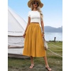 Zeagoo Women’s Midi Skirts High Waisted Pleated A-Line Swing Skirts Summer Long Skirts with Pockets(Yellow Floral)