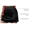 Zeagoo Womens Mini Skirts Elastic High Waisted Skirts Stain A-Line Zipper Party Club Skirt 2026(A-black)