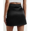 Zeagoo Womens Mini Skirts Elastic High Waisted Skirts Stain A-Line Zipper Party Club Skirt 2026(A-black)