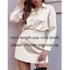Zeagoo Womens Mini Skirts Elastic High Waisted Skirts Stain A-Line Zipper Party Club Skirt 2026(Beige)
