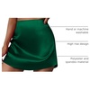 Zeagoo Womens Mini Skirts Elastic High Waisted Skirts Stain A-Line Zipper Party Club Skirt 2026(Evergreen)