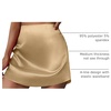Zeagoo Womens Mini Skirts Elastic High Waisted Skirts Stain A-Line Zipper Party Club Skirt 2026(Light Brown)