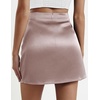 Zeagoo Womens Mini Skirts Elastic High Waisted Skirts Stain A-Line Zipper Party Club Skirt 2026(Light Khaki)