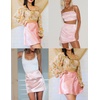 Zeagoo Womens Mini Skirts Elastic High Waisted Skirts Stain A-Line Zipper Party Club Skirt 2026(Light Pink)