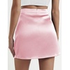 Zeagoo Womens Mini Skirts Elastic High Waisted Skirts Stain A-Line Zipper Party Club Skirt 2026(Light Pink)